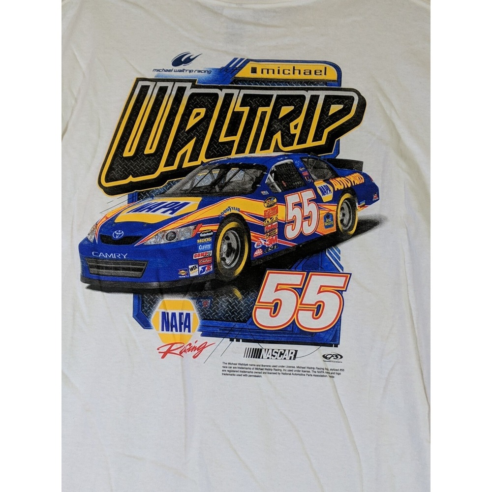 Delta Pro Weight Nascar Men's T-shirt‎ White 2XL Cotton Michael Waltrip No. 55 - Picture 11 of 12